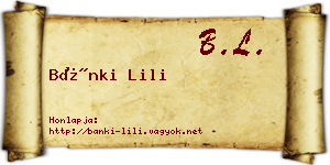Bánki Lili névjegykártya